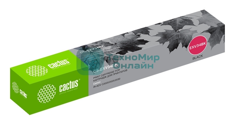 Картридж лазерный Cactus CS-EXV34BK черный (23000 стр.) для Canon IR Advance C2030L, C2030i, C2020L, C2020i, C2025i