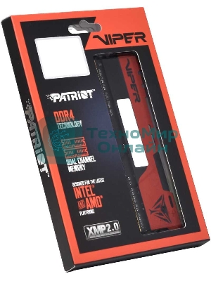 Оперативная память Patriot Viper Elite II, DDR4, 16GB (2x8 GB), 3200 MHz, CL18, DIMM, радиатор, красный, черный