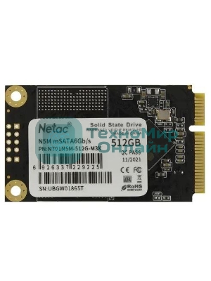 Накопитель SSD Netac N5M, 512Gb, mSATA, R/W 540/490