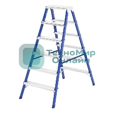 Стремянка Сибртех двусторонняя 6 ступеней стальная