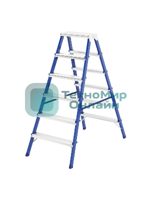 Стремянка Сибртех двусторонняя 6 ступеней стальная