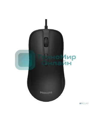 Мышь проводная Philips SPK7214 черный, 1600 dpi, USB, кнопки - 4