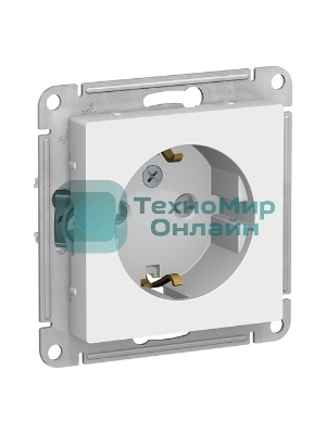 Розетка с заземлением со шторками Schneider-electric ATN000145 ATLASDESIGN, 16А, механизм, БЕЛЫЙ