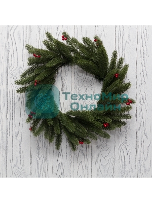 Еловый венок с ягодами Neon-night Ø 45 см, литой