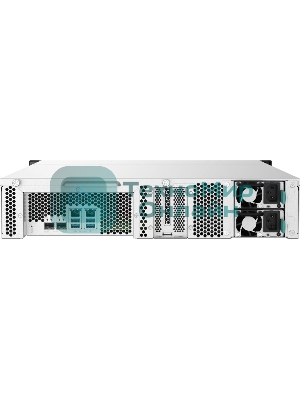 Сетевое хранилище без дисков SMB QNAP TS-1232PXU-RP-4G 12-Bay quad-core 64-bit AL324 1.7 GHz rackmount NAS with 250W redundant PSU, 4Gb DDR4 UDIMM RAM (max 1x16GB), SATA 6Gb/s, 2x 10GbE SFP+ LAN, 2x2.5 GbE LAN, 1x PCIe Gen2 x2 slot. W/o RAIL-B02
