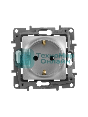 Розетка 2К+З, немецкий стандарт, винтовые зажимы, 16А, 250 В~, Etika, алюминий Розетка 2К+З, немецкий стандарт, винтовые зажимы, 16А, 250В~, Etika, алюминий