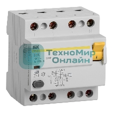 Выключатель дифференциального тока (УЗО) 4п 63А 300мА тип AC ВД1-63 IEK MDV10-4-063-300