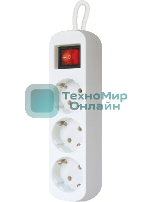 Удлинитель Defender S350 белый 5.0 м, 3 розетки 