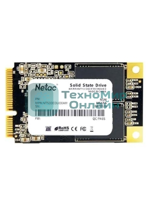 Накопитель SSD Netac N5M, 1000Gb, mSATA, R/W 560/520