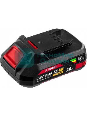 Батарея Зубр 18В, Li-Ion, 2А·ч, тип С1, аккумуляторная. АКБ-С1-18-2