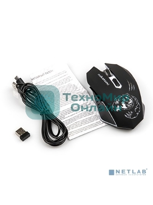 Мышь беспроводная Nakatomi MROG-15UR черный, 1600 dpi, радиоканал, USB, кнопки - 6