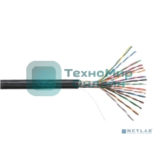 Кабель витая пара Rexant U/UTP, cat.5e, PE, 16PR, 24AWG, OUTDOOR, SOLID, черный, 305м