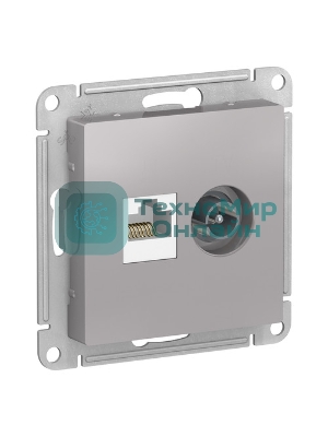 Розетка телевизионная +комп двойная RJ45+TV, кат.5E, механизм ATN000389 Schneider Electric Алюминий