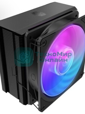 Кулер для процессора Cooler Master Hyper 212 ARGB черный, 120 мм, алюминий/медь, 1800 об/мин, 27 дБ, 4 pin, 150 Вт, 157 мм