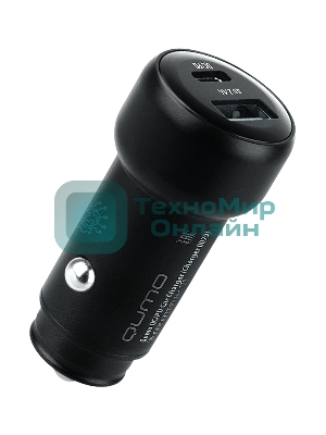 Автомобильное зарядное устройство Qumo PD (Charger 0080), Type C, черный