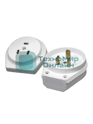 Разъем РШ-ВШ 32А 250В 2Р+РЕ скрыт. уст. бел. UNIVersal 1236