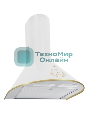 Вытяжка каминная Gefest ВО 1503 К62 белый/золотистый, 50 см, 1000 куб. м/ч, 78 дБ