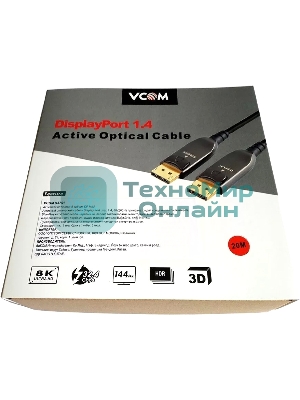 Активный оптический кабель VCOM DP1.4 32Gbs/8K@60Hz 20м