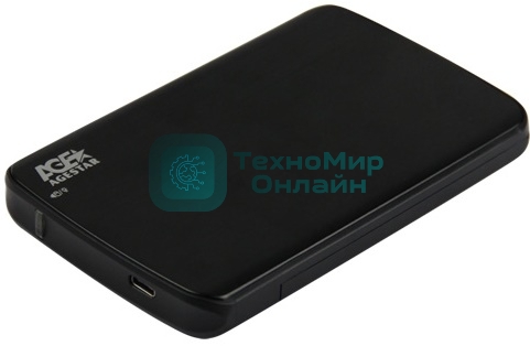 Внешний корпус для HDD/SSD AgeStar 31UB2A12C SATA пластик/алюминий черный 2.5