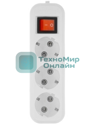 Удлинитель Smartbuy (SBE-16-3-02-ZS) 3 гнз х 2,0 м (16А/3.5 кВт, ПВС 3х1.0)