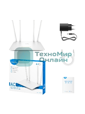 Роутер беспроводной Cudy WR1200 AC1200 10/100BASE-TX белый