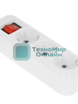 Удлинитель Smartbuy (SBE-16-3-02-ZS) 3 гнз х 2,0 м (16А/3.5 кВт, ПВС 3х1.0)
