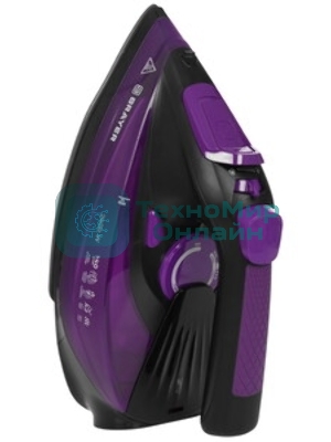 Утюг BRAYER BR4016 фиолетовый/черный, 2400 Вт, 25 г/мин, 140 г/мин, 350 мл