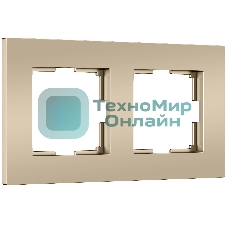 Рамка на 2 поста Slab (шампань софт) W0022911