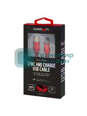 Кабель Crown USB - microUSB CMCU-3072M red