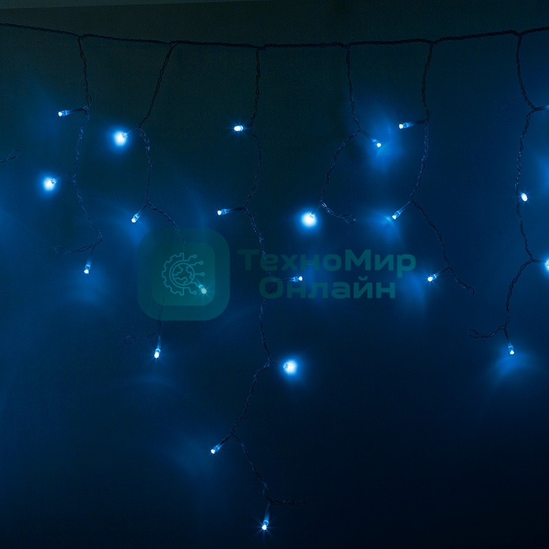 Гирлянда Neon-night Айсикл (бахрома) светодиодный, 4,8 х 0,6 м, прозрачный провод, 230 В, диоды синие, 176 LED