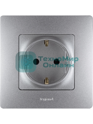 Розетка 2К+З, немецкий стандарт, винтовые зажимы, 16А, 250 В~, Etika, алюминий Розетка 2К+З, немецкий стандарт, винтовые зажимы, 16А, 250В~, Etika, алюминий