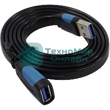 Кабель-удлинитель Vention USB 3.0 AM/AF - 1м плоский VAS-A13-B100