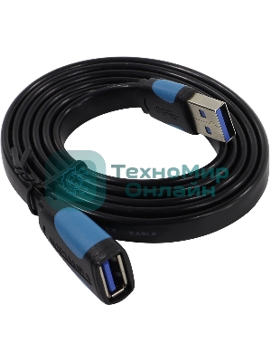 Кабель-удлинитель Vention USB 3.0 AM/AF - 1м плоский VAS-A13-B100