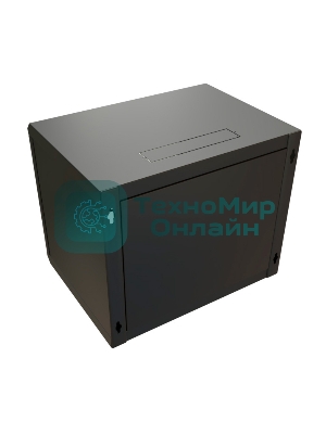 Шкаф коммутационный WRline (WR-TW-1545-SR-RAL9004) настенный 15U 600x450 мм пер. дв. металл 2 бок. пан. 60 кг черный 370 мм 775 мм IP20 сталь