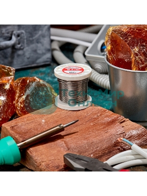 Припой с канифолью Rexant ПОС-61, 100г, Ø2мм, (олово 61%, свинец 39%), катушка