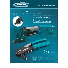 Заклепочник ручной Gross 290 мм, поворотный, 0-360, заклепки 2,4-3,2-4,0-4,8 мм