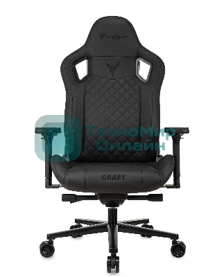 Кресло Knight Craft черный, экокожа, 120 кг, механизм качания