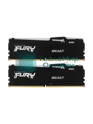 Оперативная память Kingston Fury Beast, DDR5, 32Gb (2x16GB), 5600MHz, CL36, DIMM, с радиаторами, RGB, черный