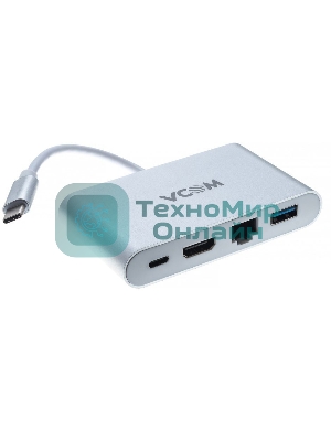 Кабель-адаптер USB3.1 Type-CM-->HDMI+USB3.0+RJ45+PD charging VCOM