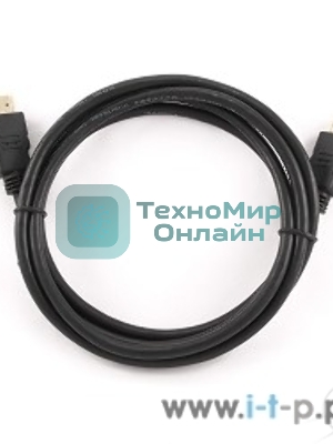 Кабель Cablexpert HDMI CC-HDMI4L-1M, 19M/19M, v2.0, серия Light, позол.разъемы, экран, 1м, черный, пакет