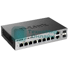 Коммутатор настраиваемый D-Link DGS-1100-10/ME/A1A/A2A 2 уровня с 8 портами 10/100/1000Base-T и 2 комбо-портами 100/1000Base-T/SFP