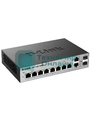 Коммутатор настраиваемый D-Link DGS-1100-10/ME/A1A/A2A 2 уровня с 8 портами 10/100/1000Base-T и 2 комбо-портами 100/1000Base-T/SFP
