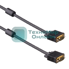 Кабель монитор - SVGA card (15M -15M) 3м 2 фильтра ExeGate позолоченные контакты, экранирование
