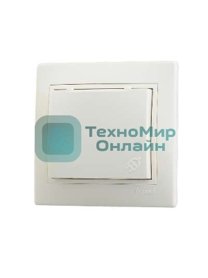 Розетка 1-м СП Мира с защ. крышкой керам. с заземл. крем/крем. Lezard 701-0303-123