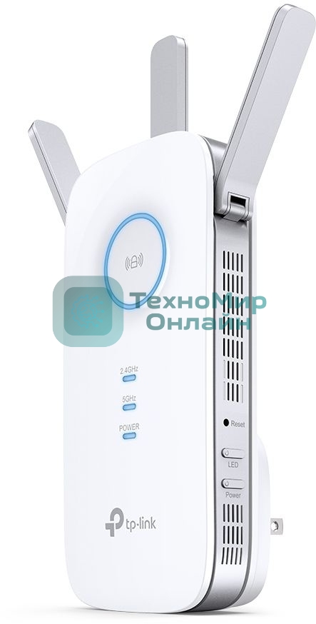 Усилитель сигнала TP-Link AC1900 Wi-Fi Range Extender 600 Mbps at 2.4 GHz + 1300 Mbps at 5 GHz; 3 × External Antennas, 1 × Gigabit Port, Wall Plugged; Tether App, WPS, Intelligent Signal Light, Access Control, Power Schedule, LED Control, RE/AP Mode, OneMe, MU-MIMO