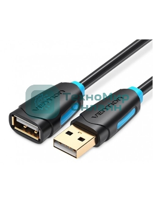 Кабель-удлинитель Vention USB 2.0 AM/AF - 3 м черный (CBCBI)