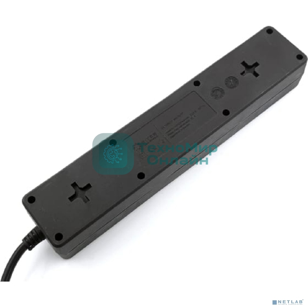 Сетевой фильтр 5bites GARDA SP6B-550 6S/3x0.75 мм2/5 м/черный