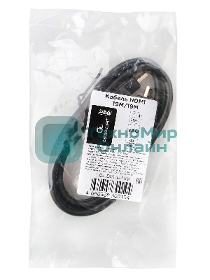 Кабель HDMI Cablexpert CC-HDMI4L-1.5M, 19M/19M, v2.0, Light, позол.разъемы, экран, 1.5м, черный, пакет