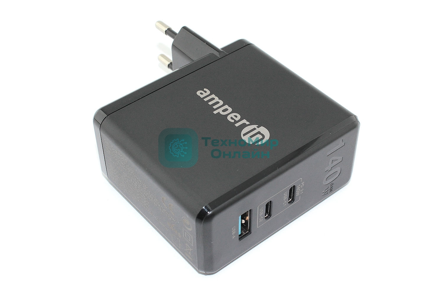 Блок питания (сетевой адаптер) Amperin GaN charger (YDS-TC140-012A) 140W, черный