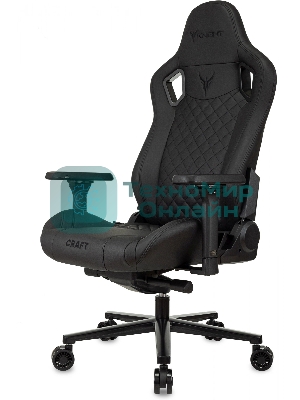 Кресло Knight Craft черный, экокожа, 120 кг, механизм качания